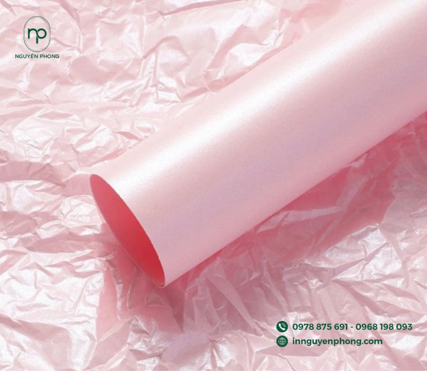 Giấy ngọc trai màu hồng pastel